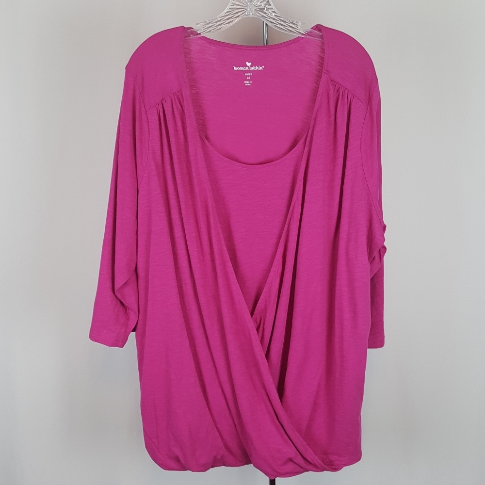 Woman Within Bright Pink Size 2X